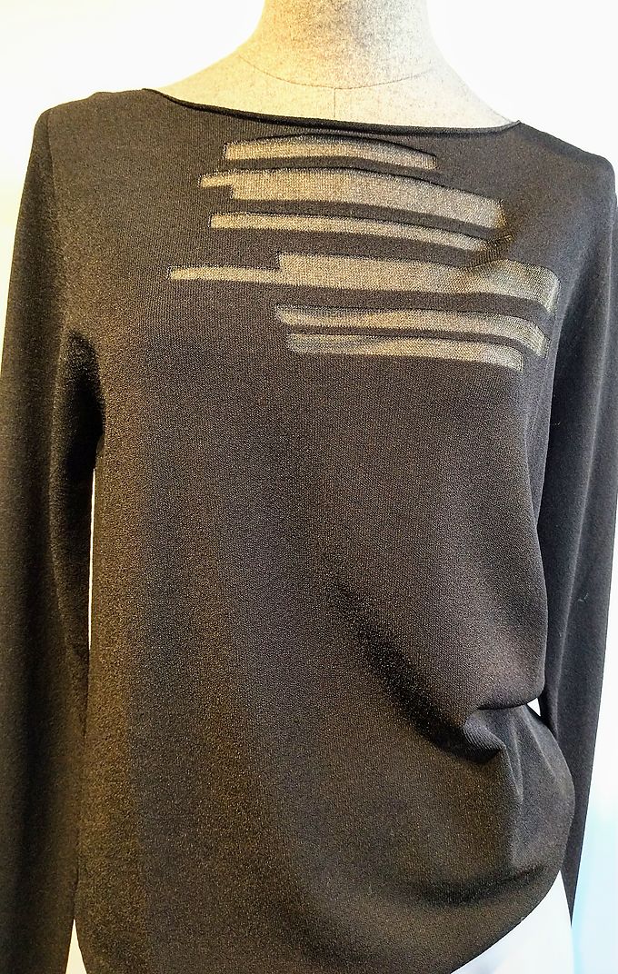 Sweater Sarah Pacini with translucent stripes