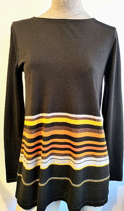 Sweater Siyu black coloured stripes