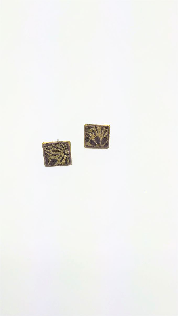 Boucles d'oreille papier japonais carrés
