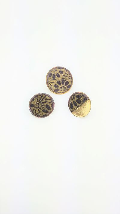 Boucles d'oreilles en papier japonais et laiton (3)