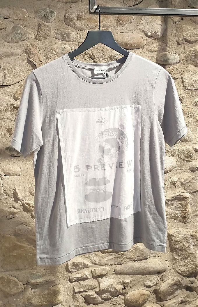 T-shirt 5preview gris et blanc