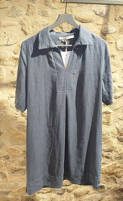 Dress la fée maraboutée blue linen