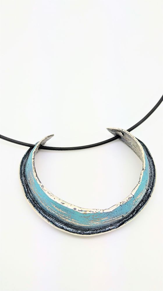 Necklace Orfega Ariel silver turquoise big symeltech