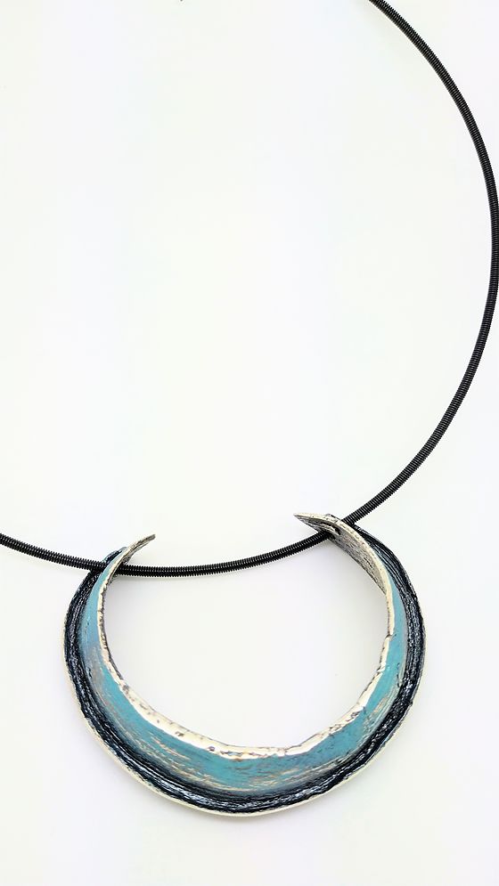 Necklace Orfega Ariel silver turquoise big symeltech