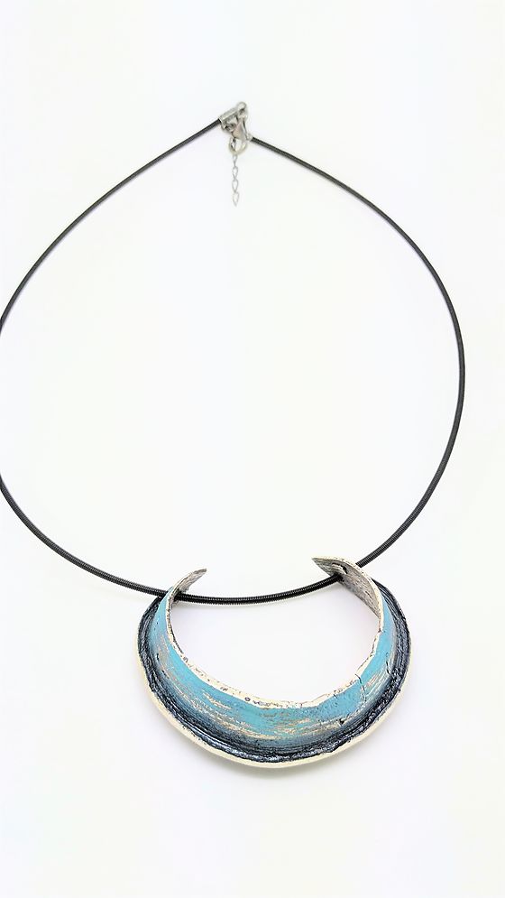 Collier Orfega Ariel argent turquoise grand symeltech