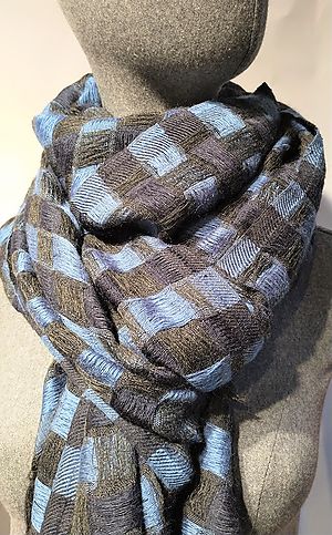 Black and blue checked Gazel scarf