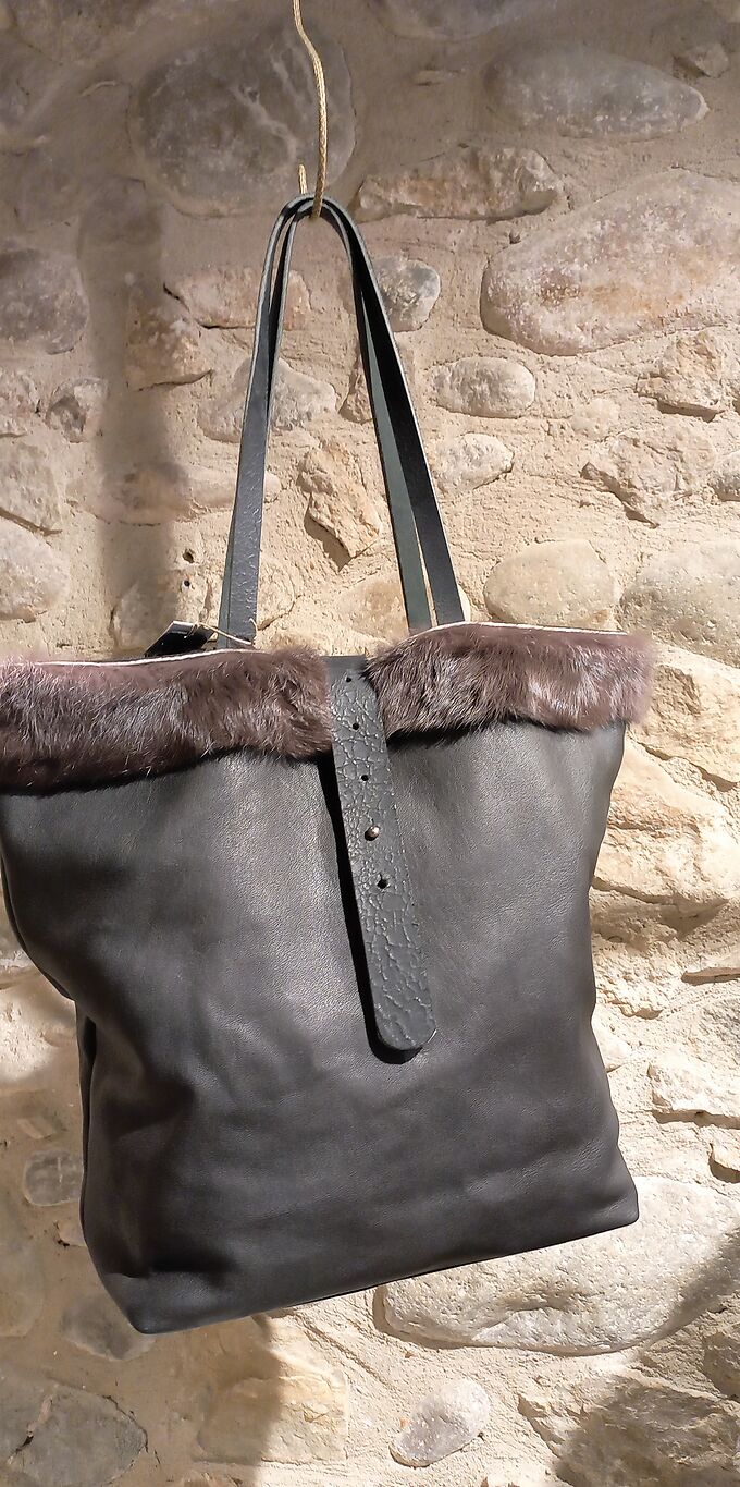 Bag Aniro tote leather black
