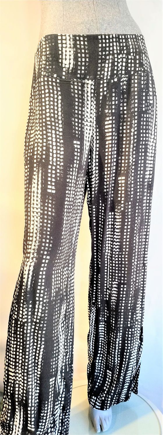 Pantalon Sarah Pacini noir à carreaux blancs