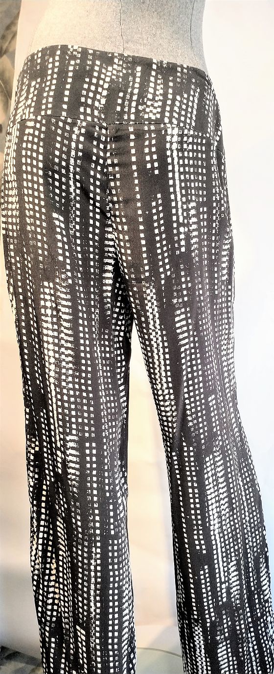 Pantalon Sarah Pacini noir à carreaux blancs