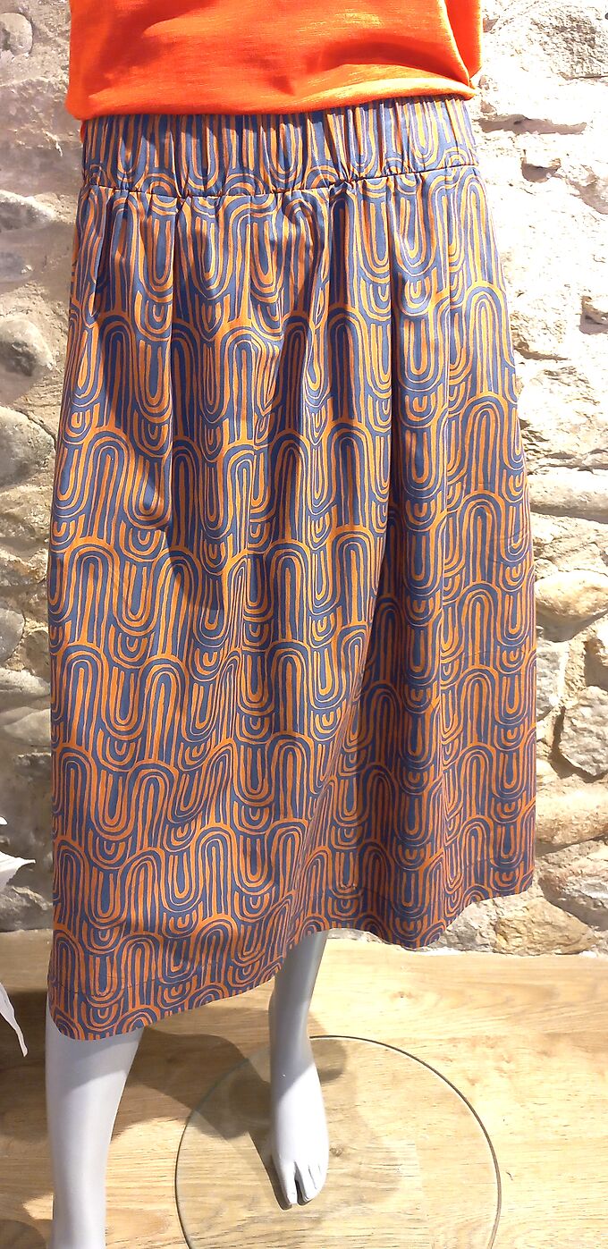 Skirt la fée maraboutée printed encre cajou