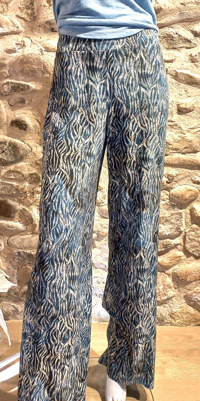 Pantalon la fée maraboutée bleu imprimé