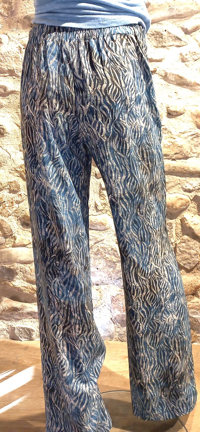 Trousers la fée maraboutée blue printed
