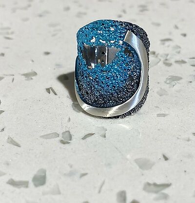 Anell Orfega plata i pigments color