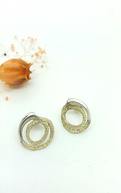 Earrings Orfega silver OBA small gold