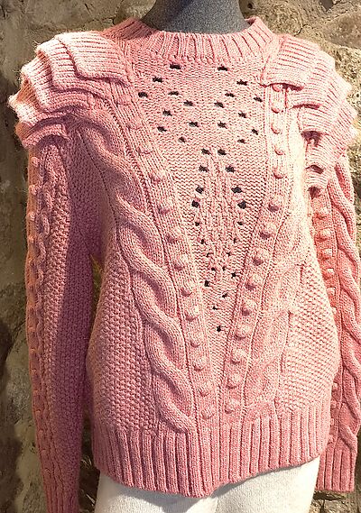 Pull TAILOR rose/bleu. Taille unique