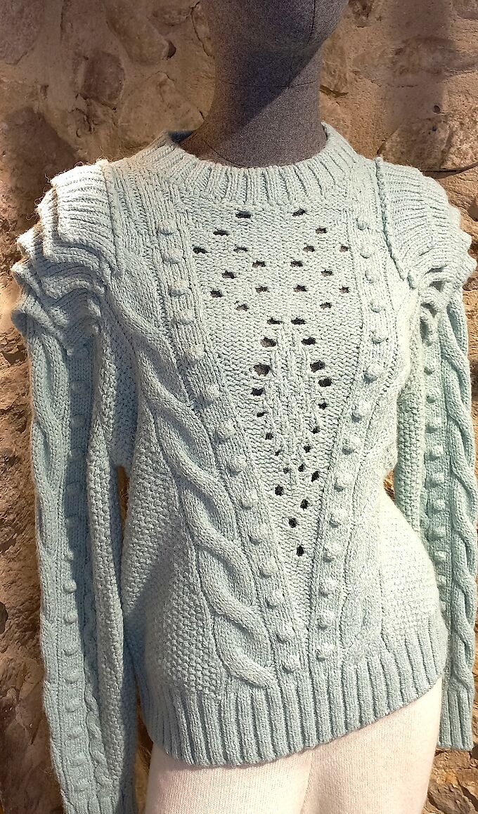 Pull TAILOR rose/bleu. Taille unique