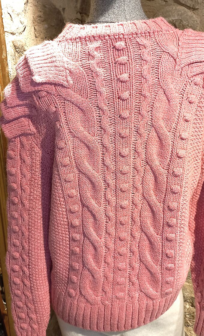 Pull TAILOR rose/bleu. Taille unique