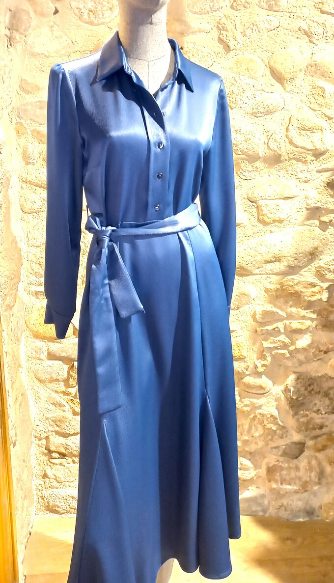Robe Goodmatch bleue avec ceinture