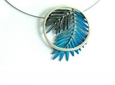 Necklace Orfega silver MALE blue small